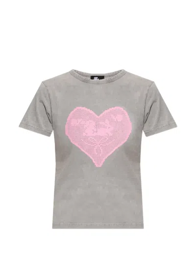 Carne Bollente Heart-print T-shirt In Gray