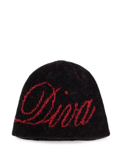 Carne Bollente Intarsia-knit Beanie Hat In Black