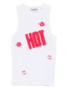 Carne Bollente Kiss Me I'm Hot Lip-print Vest In White