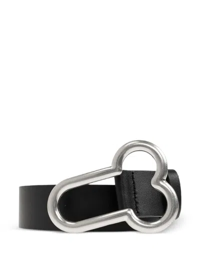 Carne Bollente Leather Belt In White