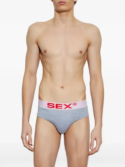 Carne Bollente Lettering Waistband Briefs In Gray