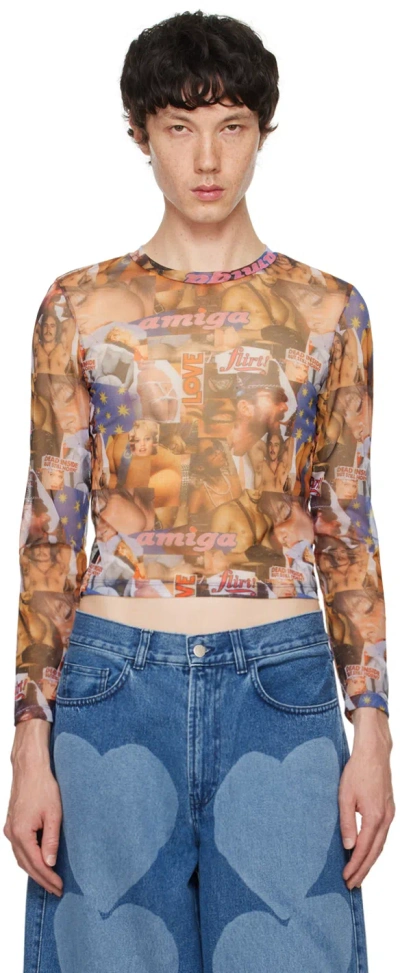Carne Bollente Multicolor Moans Mixtape Long Sleeve T-shirt In Allover