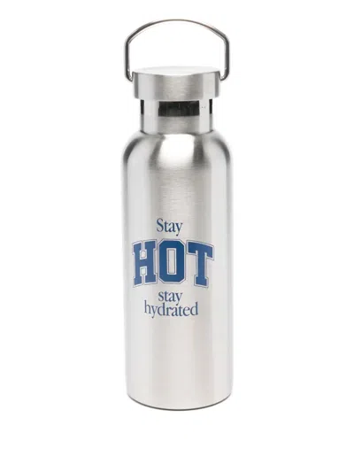 Carne Bollente Polished-finish Water Bottle In Silver