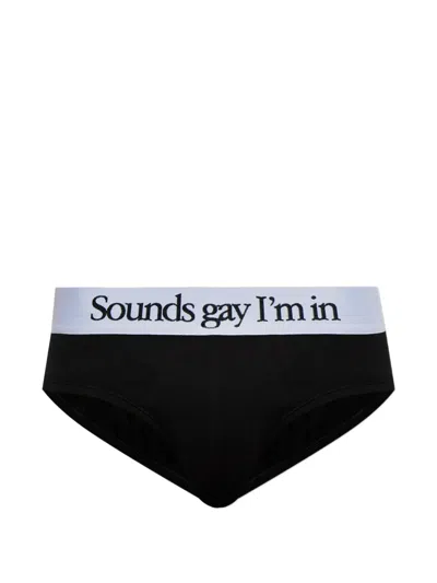 Carne Bollente Printed-waistband Briefs In Black