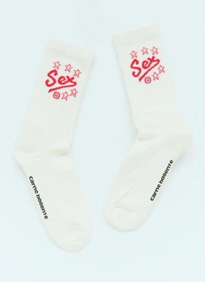 Carne Bollente Sex Socks In White
