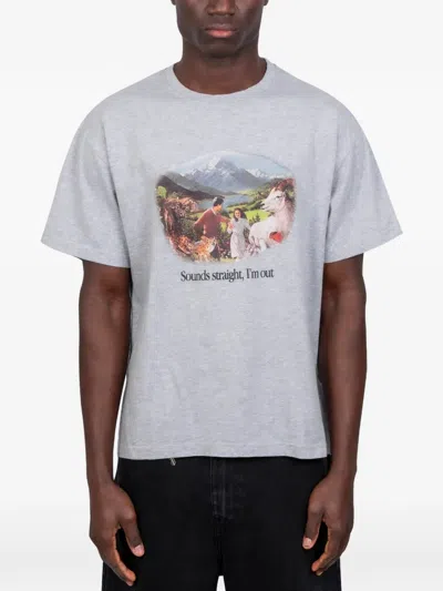 Carne Bollente Sounds Straight, I'm Out T-shirt In Gray