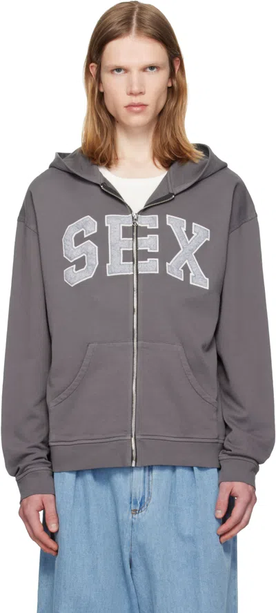 Carne Bollente Ssense Exclusive Gray Zipcode Desire 'sex' Hoodie