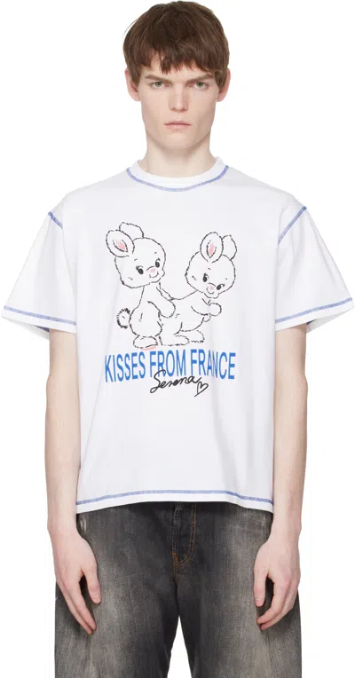 Carne Bollente Crew Neck Printed T-shirt In White
