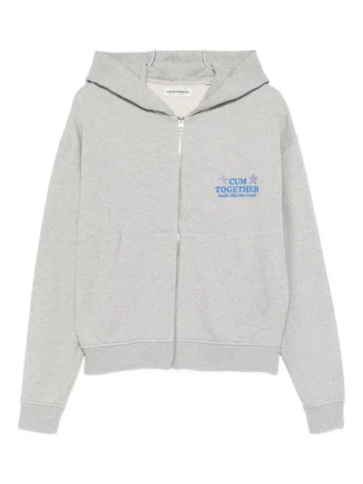 Carne Bollente Zip-up Hoodie In Gray