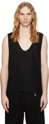 Carnet-archive Black 2 Layers Mesh Tank Top In Black