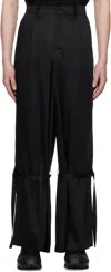 Carnet-archive Black Belted Plinth Trousers In Black