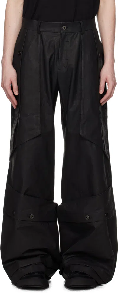 Carnet-archive Black Coated Wide Mass Trousers