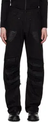 Carnet-archive Black Human-shell Destroyed Jeans In Black