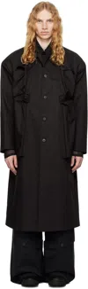 Carnet-archive Black Mass Oversized Trench Coat In Black