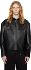 Carnet-archive Black Nail Faux Leather Jacket In Black