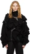 Carnet-archive Black Peel-off Knit Turtleneck In Black