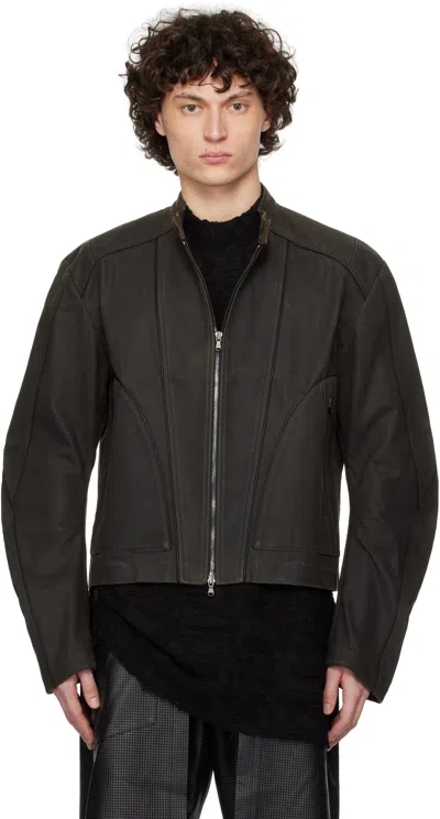 Carnet-archive Brown Rusted Rider Jacket In Iron Brown