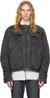 Carnet-archive Gray Mass Denim Jacket In Dirty Dark Grey