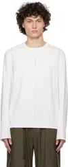 Carnet-archive White '3 Stitches 3 Metal Plates' Long Sleeve T-shirt In White