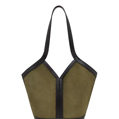 Carnevale Women's Black / Green Gaia Army Suede Bag In Multi