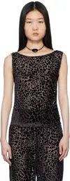 Caro Editions Black Alexa Tank Top In Black Brown