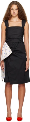 Caro Editions Black Sophie Minidress In Black Poplin