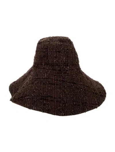 Pre-owned Caro Editions Fabric Sun Hat In Brown