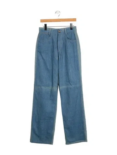 Pre-owned Caro Editions High-rise Wide Leg Jeans In Blue