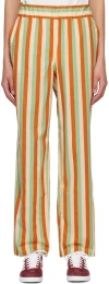 Caro Editions Orange Fleur Trousers In Orange Stripe