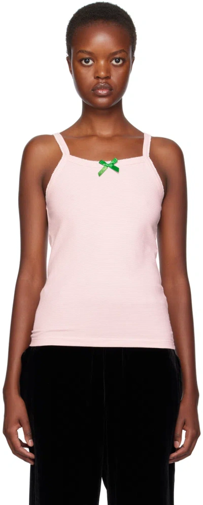 Caro Editions Pink Caro Tank Top In Pink Stripe