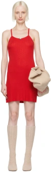 Caro Editions Red Caro Slip Dress In Red