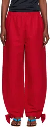 Caro Editions Red Coco With Bows Trousers In Red