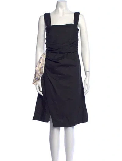 Pre-owned Caro Editions Square Neckline Knee-length Dress W/ Tags In Blue