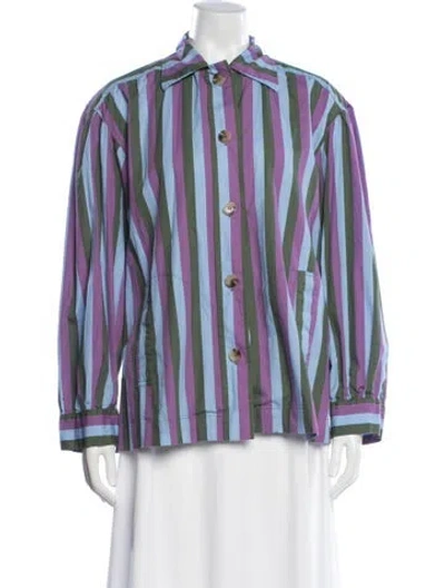 Pre-owned Caro Editions Striped Jacket In Purple