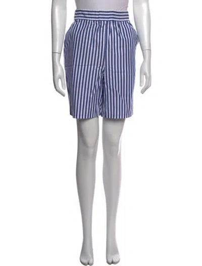 Pre-owned Caro Editions Striped Knee-length Shorts W/ Tags In White