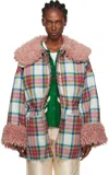 Caro Editions White & Pink Harris Tweed Connie Coat