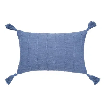 Carol & Frank 14" X 22" Constance Denim Pillow In Blue
