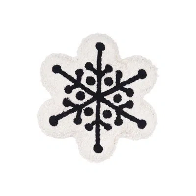 Carol & Frank 18" X 17" Onyx Snowflake Shaped Throw Pillow In Black