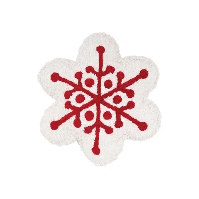 Carol & Frank 18" X 17" Scarlett Snowflake Shaped Throw Pillow In Red