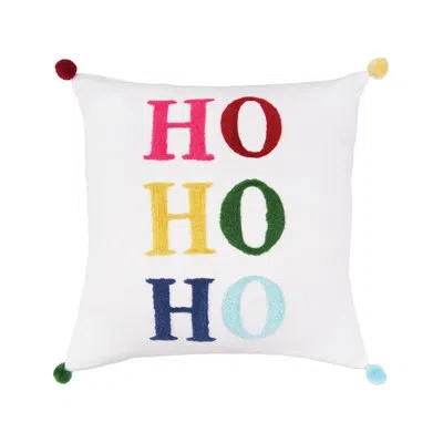 Carol & Frank 18" X 18" Boho Hohoho Throw Pillow In Blue;white;green;pink Yellow