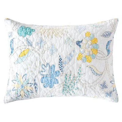 Carol & Frank 20" X 26" Colonial Williamsburg Brie Lagoon Cotton Standard Sham In Multi