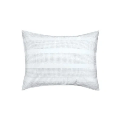 Carol & Frank 20" X 26" Mason Standard Wide Stripe Geometric Decorative Bedding Pillow Sham In White