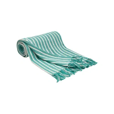 Carol & Frank 50" X 60" Bengal Stripe Throw In Green