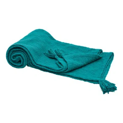Carol & Frank 50" X 60" Devin Woven Tassled Throw In Green