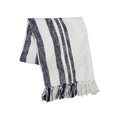 Carol & Frank 50" X 60" Morgan Tasseled Woven Throw In Black