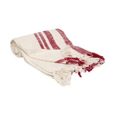 Carol & Frank 50" X 60" Morgan Tasseled Woven Throw In Red