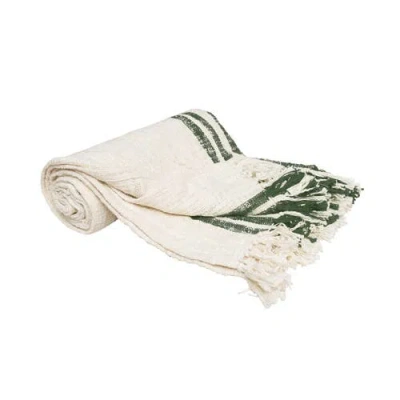 Carol & Frank 50" X 60" Morgan Tasseled Woven Throw In White