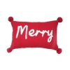 Carol & Frank A Christmas Holiday Tufted Solid Pillow Collection In Red