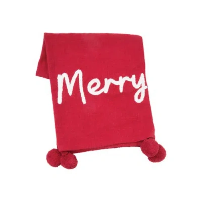 Carol & Frank A Christmas Holiday Tufted Solid Throw Blankets In Red