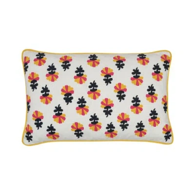 Carol & Frank Addy Boho Floral White Multicolor Cotton Decor Accent Throw Pillow In Blue